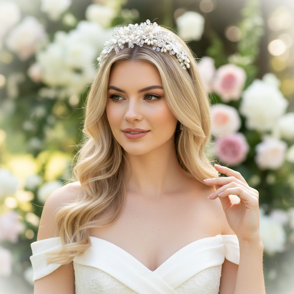ATHENA COLLECTION -VINTAGE GLAM GOLD HAIR COMB - HC293 SILVER