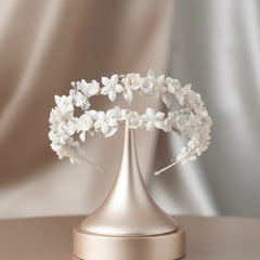 ATHENA COLLECTION - LUXE FLORAL VINE HEADBAND - AHB193 SILVER