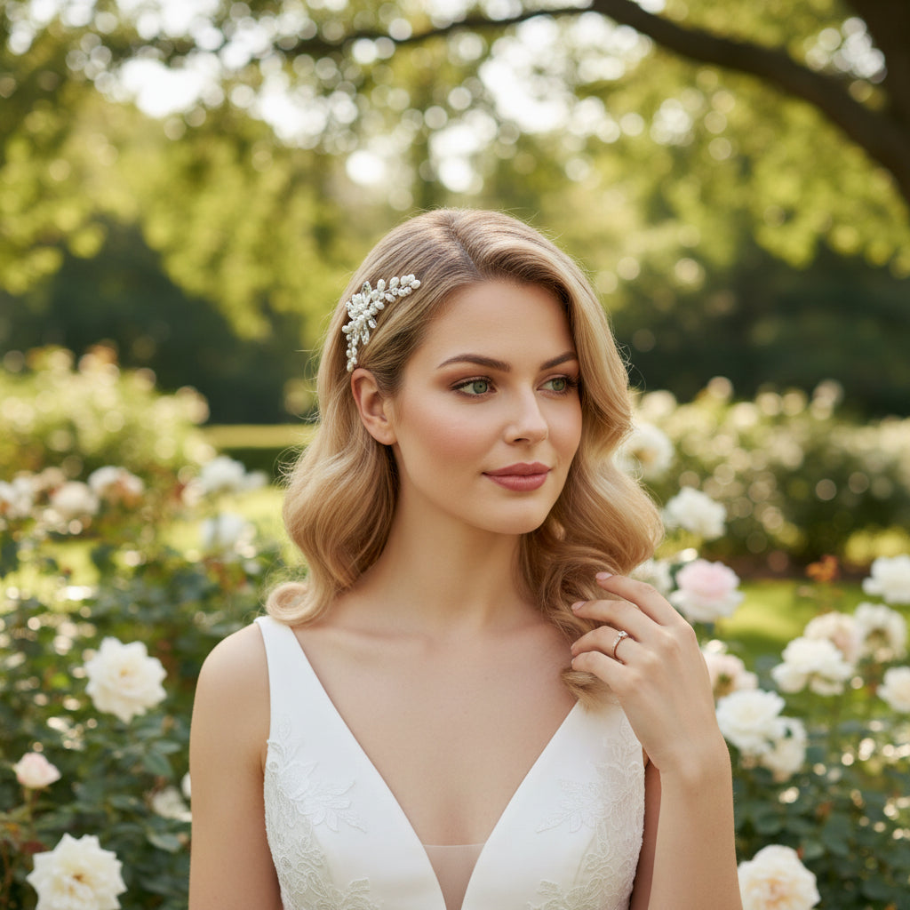 ATHENA COLLECTION - CHIC PEARL HAIR COMB - HC295 GOLD