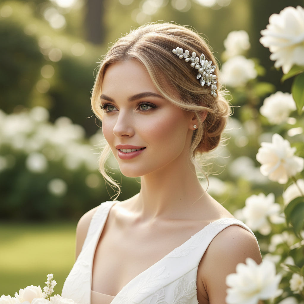 ATHENA COLLECTION - CHIC PEARL HAIR COMB - HC295 GOLD