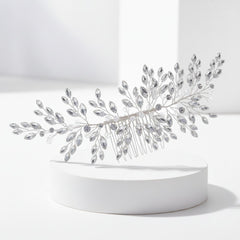 ATHENA COLLECTION - ENCHANTING CRYSTAL SPRAY HAIR COMB - HC296 SILVER