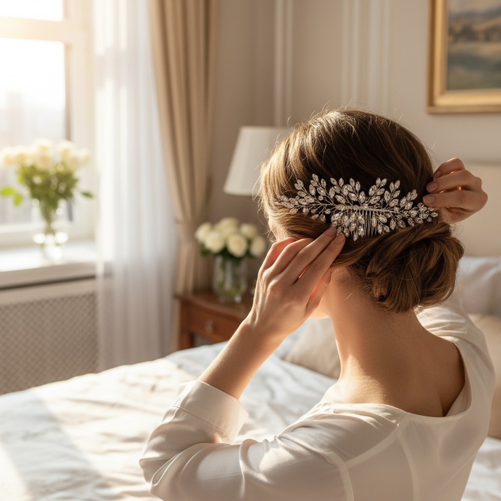 ATHENA COLLECTION - ENCHANTING CRYSTAL SPRAY HAIR COMB - HC296 SILVER
