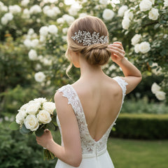 ATHENA COLLECTION - ENCHANTING CRYSTAL SPRAY HAIR COMB - HC296 SILVER
