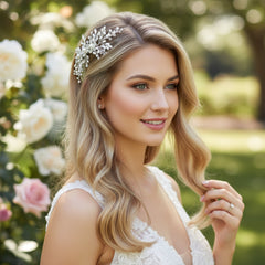 ATHENA COLLECTION - VINTAGE INSPIRED PEARL COMB - HC297 SILVER