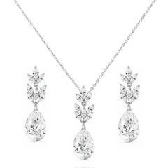 CUBIC ZIRCONIA COLLECTION - STARLET CHIC NECKLACE - SILVER - CZNK226