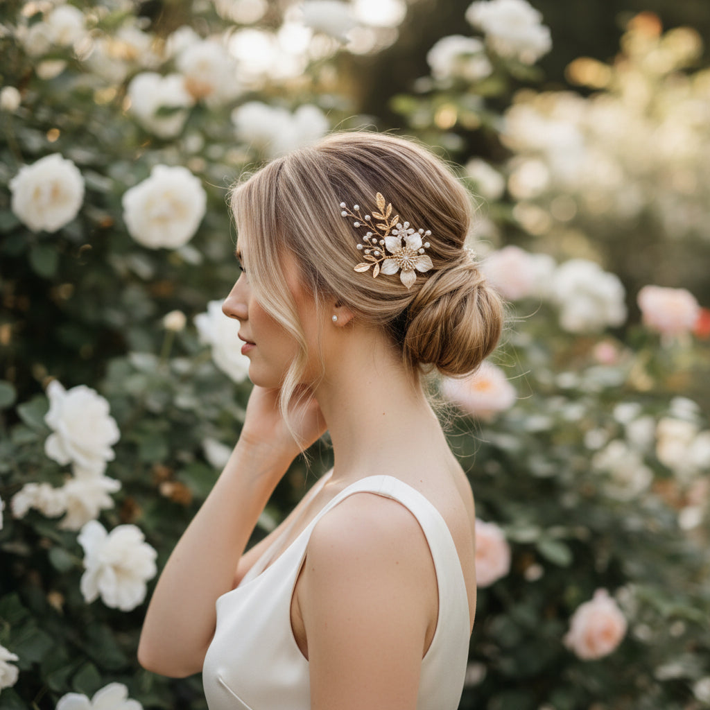 ATHENA COLLECTION - VINTAGE BLOOM HAIR CLIP - HC300 GOLD