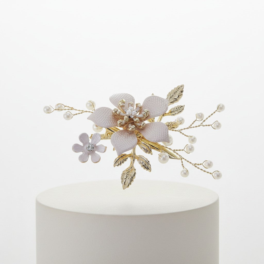 ATHENA COLLECTION - VINTAGE BLOOM HAIR CLIP - HC300 GOLD