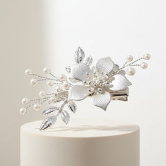 ATHENA COLLECTION - VINTAGE BLOOM HAIR CLIP - HC300 SILVER