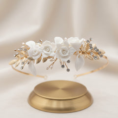 ATHENA COLLECTION - EXQUISITE ROSE HEADBAND - AHB197 GOLD