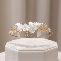 ATHENA COLLECTION - EXQUISITE ROSE HEADBAND - AHB197 GOLD