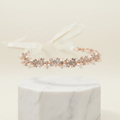 ATHENA COLLECTION -  PEARL GARLAND  BRIDAL BELT  - BELT50 - ROSE GOLD