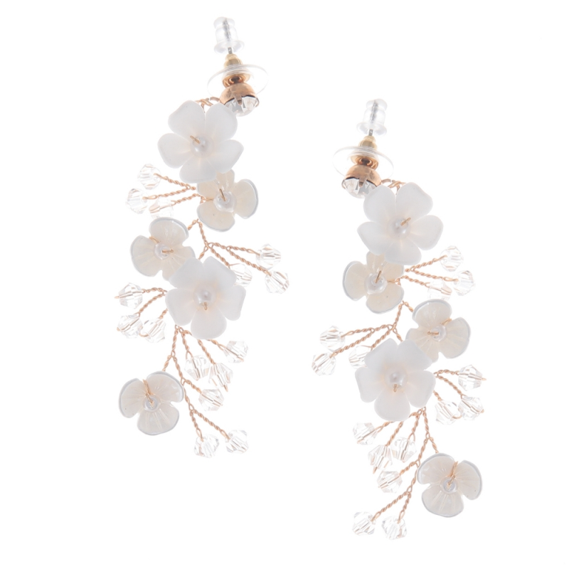 ATHENA COLLECTION - DAINTY VINE EARRINGS - CZER728 GOLD
