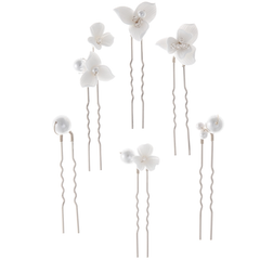 ATHENA COLLECTION - TREASURED PEARL HAIR PINS - PIN77 SILVER