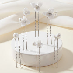 ATHENA COLLECTION - TREASURED PEARL HAIR PINS - PIN77 SILVER