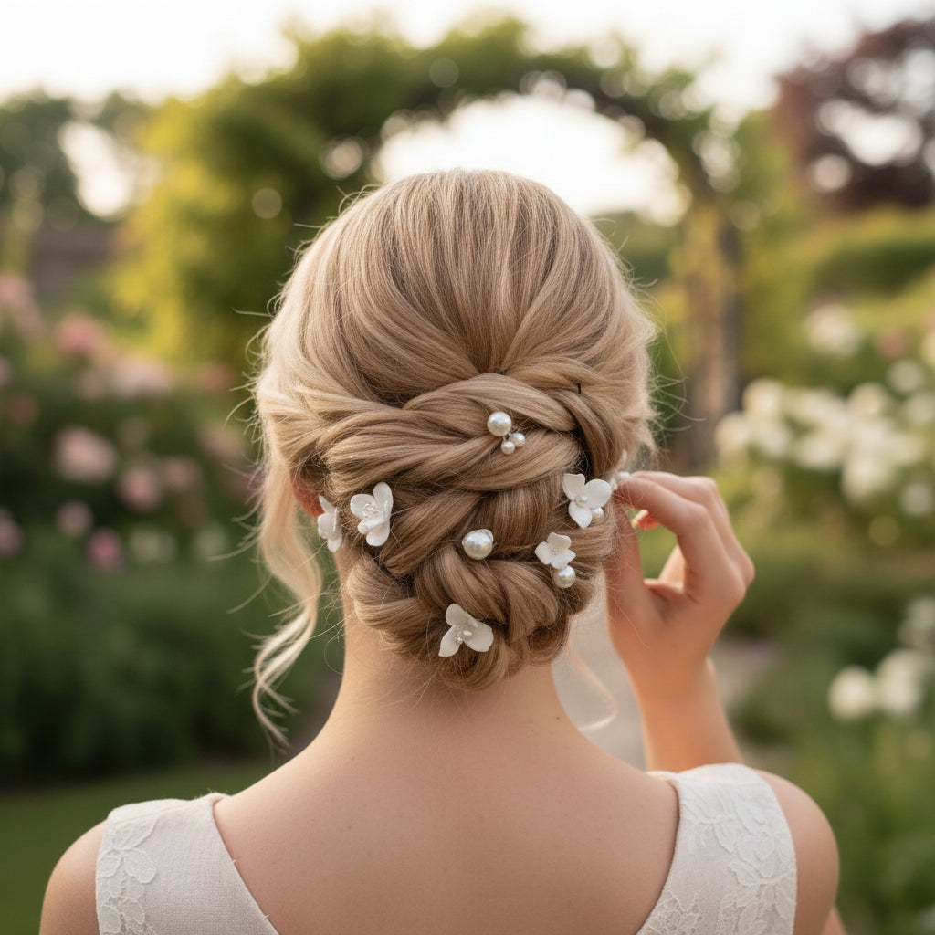 ATHENA COLLECTION - TREASURED PEARL HAIR PINS - PIN77 SILVER