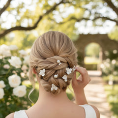 ATHENA COLLECTION - TREASURED PEARL HAIR PINS - PIN77 SILVER