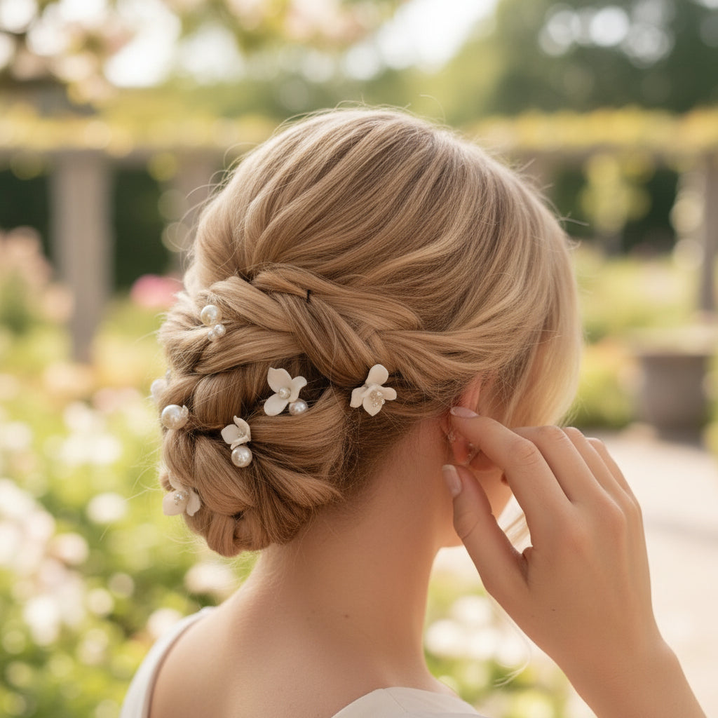 ATHENA COLLECTION - TREASURED PEARL HAIR PINS - PIN77 SILVER