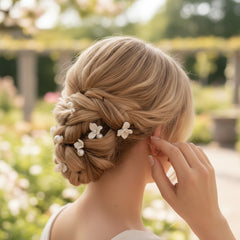 ATHENA COLLECTION - TREASURED PEARL HAIR PINS - PIN77 SILVER