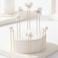 ATHENA COLLECTION - TREASURED PEARL HAIR PINS - PIN77 GOLD