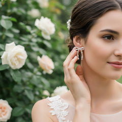 ATHENA COLLECTION - CHIC BOW EARRINGS - CZER792 SILVER