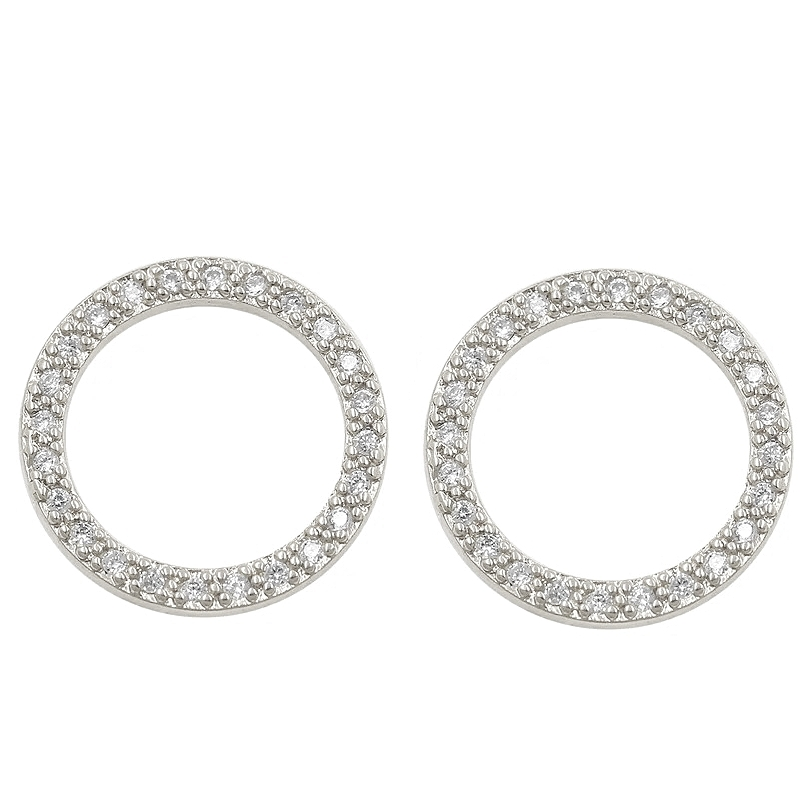 CUBIC ZIRCONIA COLLECTION - ETERNITY CIRCLE NECKLACE - CZNK237 SILVER