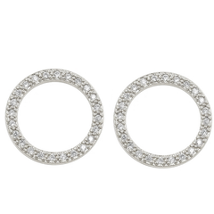CUBIC ZIRCONIA COLLECTION - ETERNITY CIRCLE NECKLACE - CZNK237 SILVER