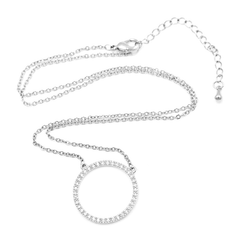 CUBIC ZIRCONIA COLLECTION - ETERNITY CIRCLE NECKLACE - CZNK237 SILVER