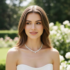 CUBIC ZIRCONIA COLLECTION - LUXE HEART NECKLACE - CZNK238 SILVER
