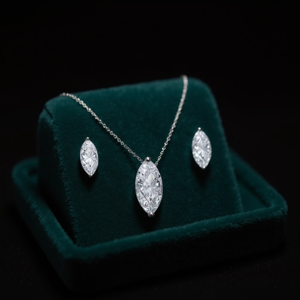 CUBIC ZIRCONIA COLLECTION - CRYSTAL GEM NECKLACE - SILVER CZNK242 SILVER