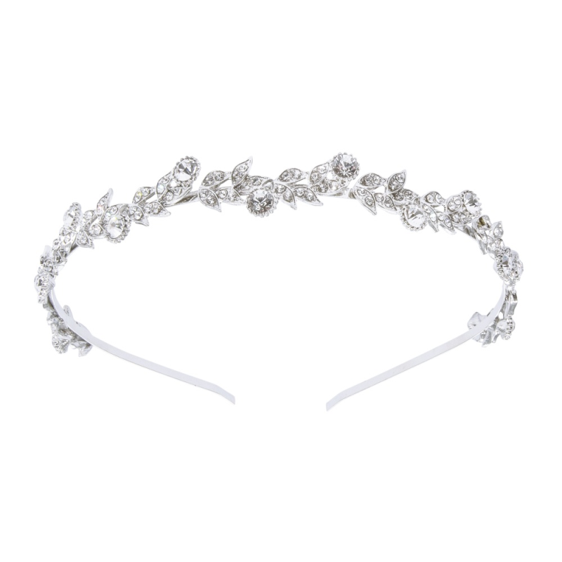 ATHENA COLLECTION - SHEER CRYSTAL HEADBAND - AHB137 SILVER