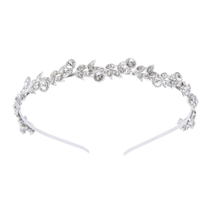ATHENA COLLECTION - SHEER CRYSTAL HEADBAND - AHB137 SILVER