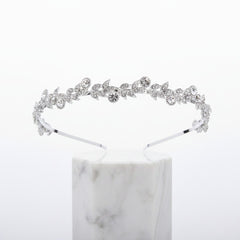 ATHENA COLLECTION - SHEER CRYSTAL HEADBAND - AHB137 SILVER