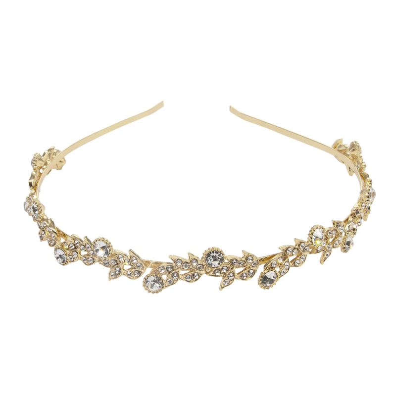 ATHENA COLLECTION - SHEER CRYSTAL HEADBAND - AHB137 GOLD