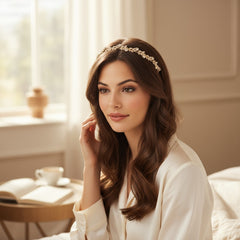 ATHENA COLLECTION - SHEER CRYSTAL HEADBAND - AHB137 SILVER
