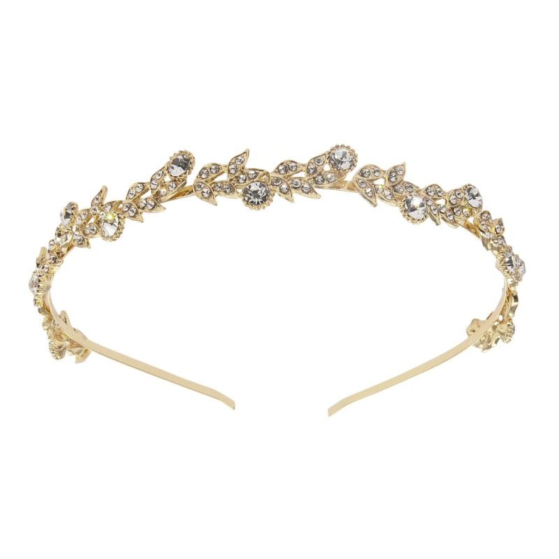 ATHENA COLLECTION - SHEER CRYSTAL HEADBAND - AHB137 GOLD