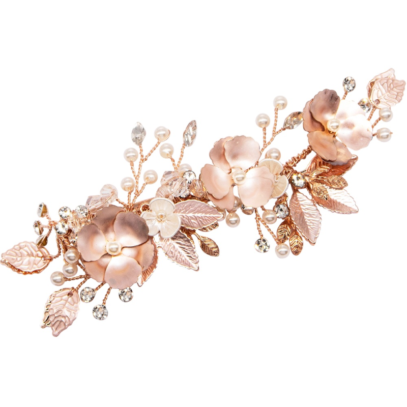 ATHENA COLLECTION - LUXE FLORAL HAIR CLIP - CLIP760  ROSE GOLD