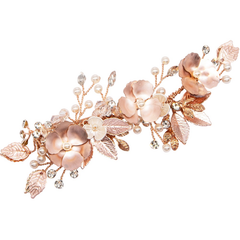 ATHENA COLLECTION - LUXE FLORAL HAIR CLIP - CLIP760  ROSE GOLD