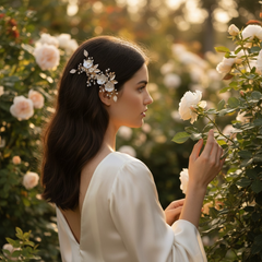 ATHENA COLLECTION - LUXE FLORAL HAIR CLIP - CLIP760 GOLD