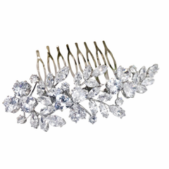 CUBIC ZIRCONIA COLLECTION - EXQUISITE CRYSTAL CLUSTER COMB - HC250