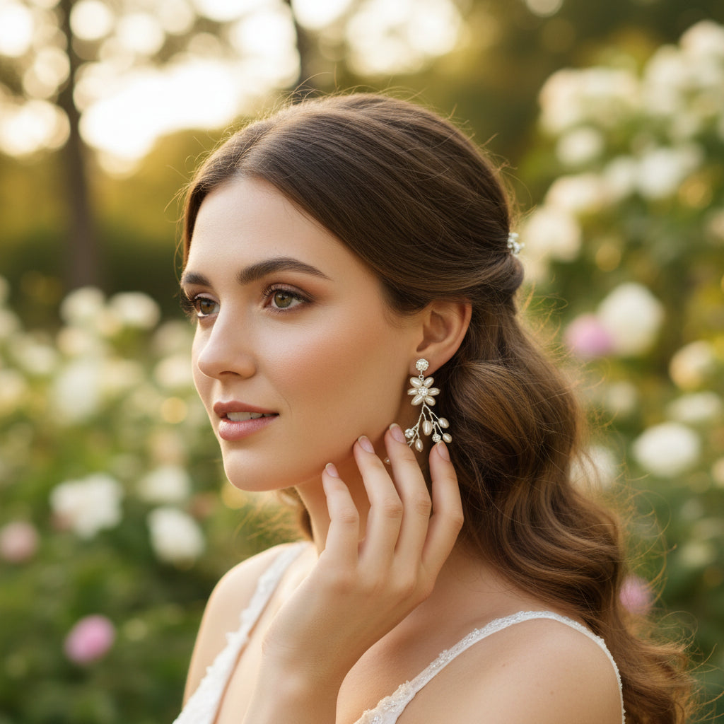 ATHENA COLLECTION - DAINTY FRESHWATER PEARL EARRINGS - CZER639
