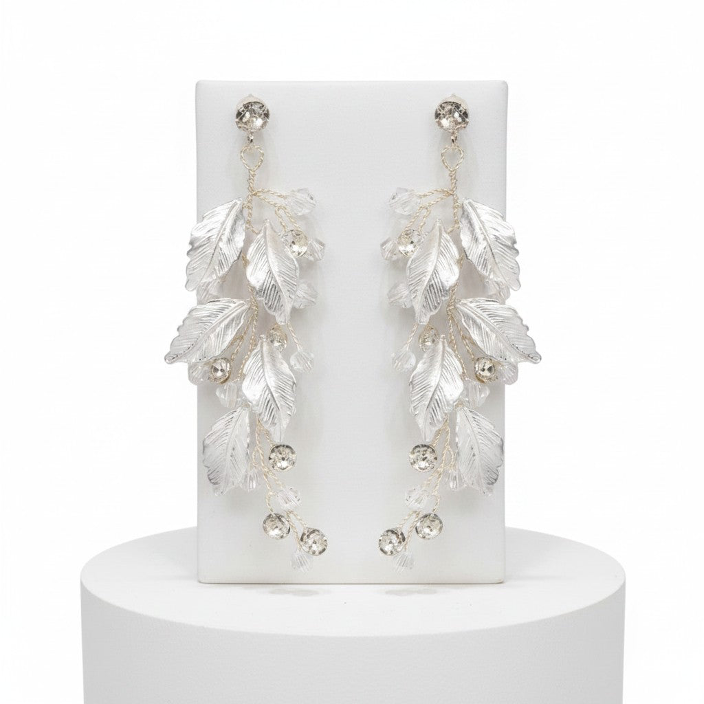 ATHENA COLLECTION - DIVINE LEAF EARRINGS - CZER641