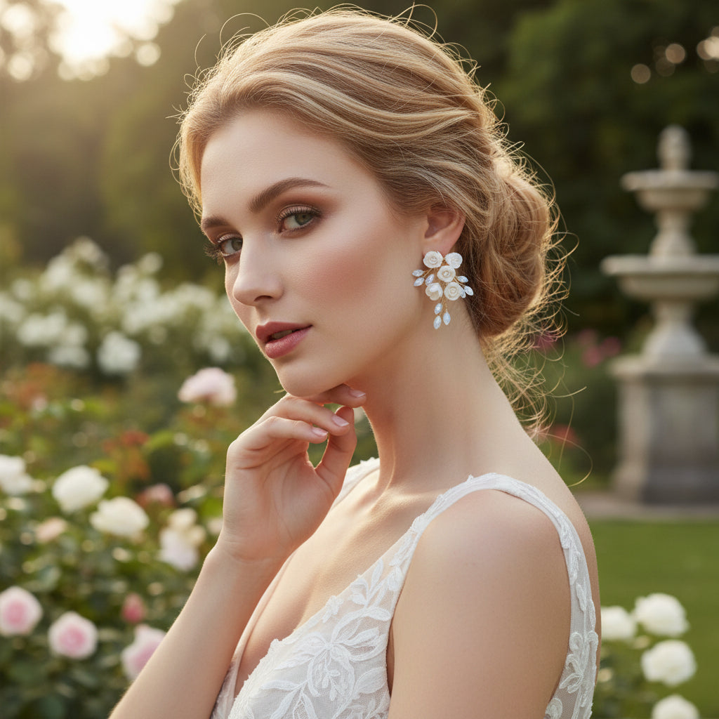 ATHENA COLLECTION - STARLET ELEGANCE EARRINGS - CZER642 CLEAR CRYSTAL
