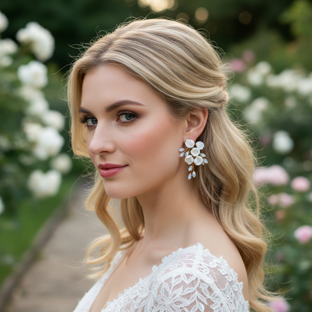 ATHENA COLLECTION - STARLET ELEGANCE EARRINGS - CZER642 OPAL