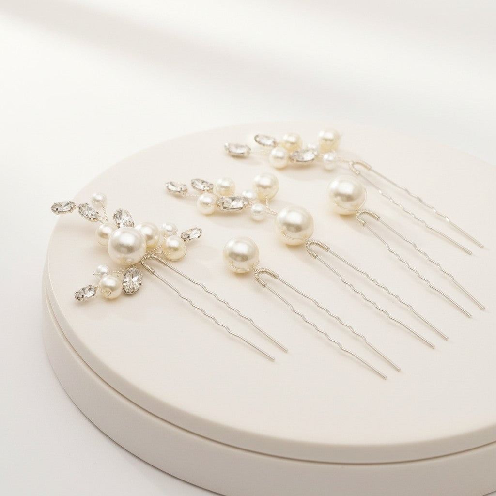 ATHENA COLLECTION - GLAM HAIR PIN COLLECTION - PIN 57  SILVER
