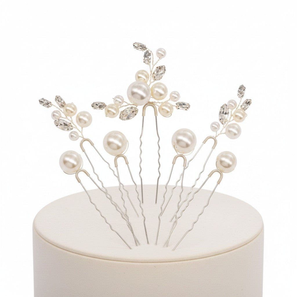 ATHENA COLLECTION - GLAM HAIR PIN COLLECTION - PIN 57  SILVER