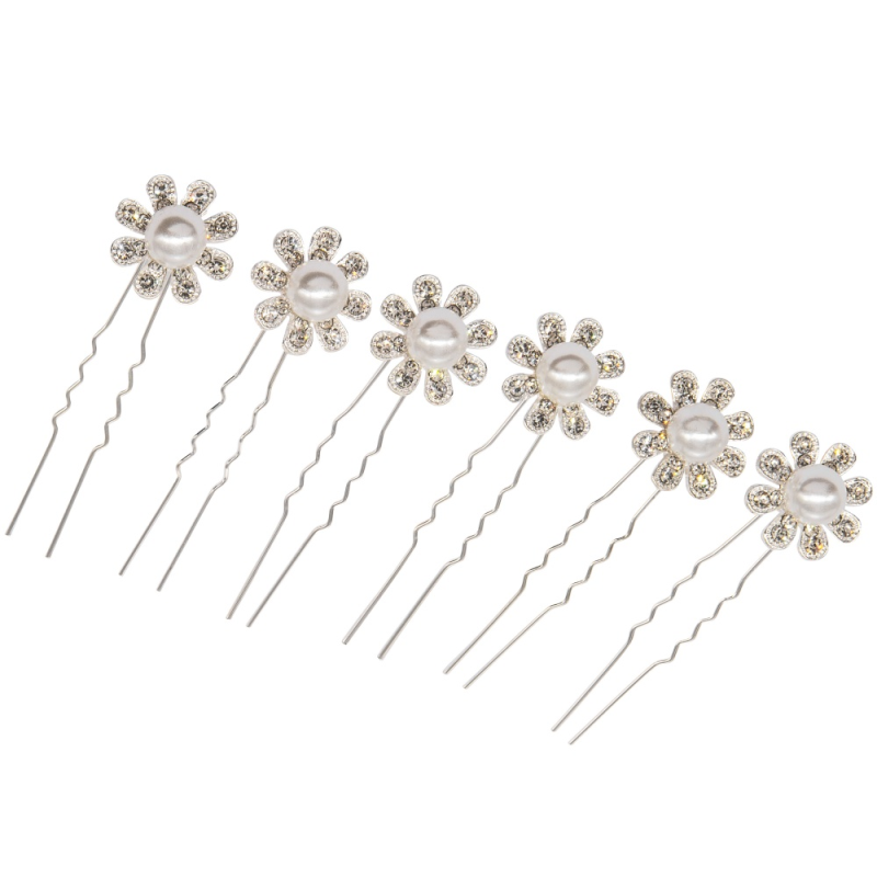 ATHENA COLLECTION - CRYSTAL FLOWER HAIR PINS - PIN 58