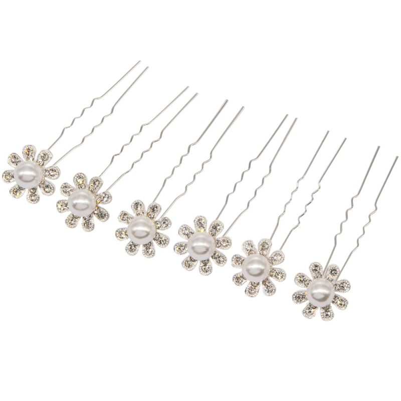 ATHENA COLLECTION - CRYSTAL FLOWER HAIR PINS - PIN 58