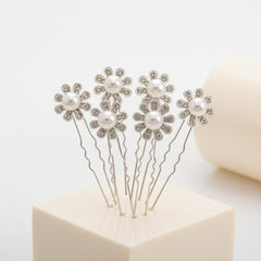 ATHENA COLLECTION - CRYSTAL FLOWER HAIR PINS - PIN 58
