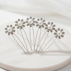 ATHENA COLLECTION - CRYSTAL FLOWER HAIR PINS - PIN 58