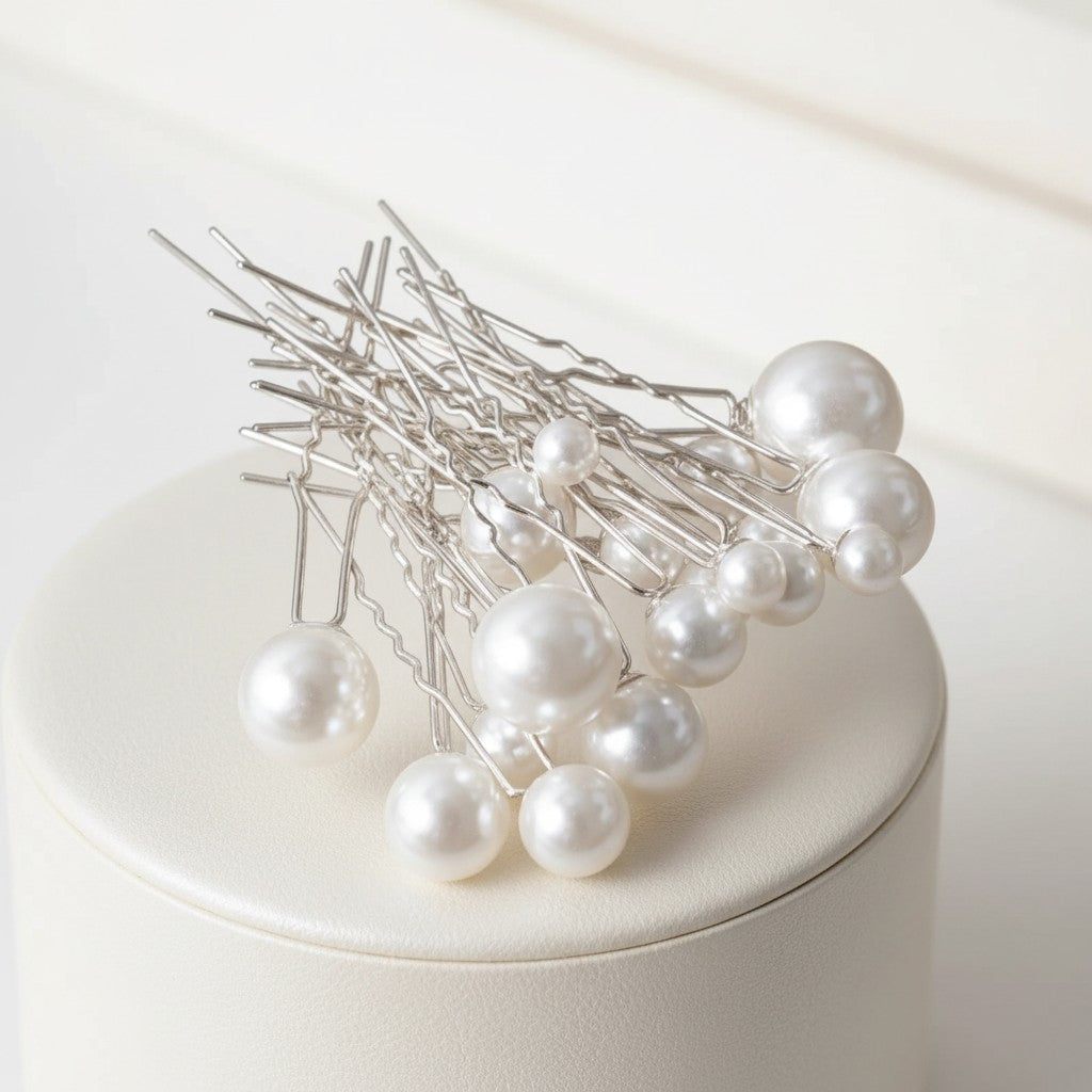 ATHENA COLLECTION - GLAM PEARL PIN COLLECTION - PIN61 SILVER